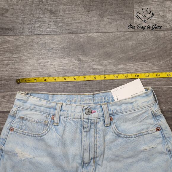 American Eagle Outfitters Mom Shorts Denim Shorts Size 2 - Picture 3 of 7